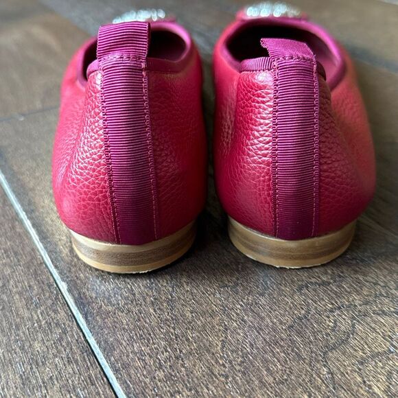 Brighton Aleta Ballerina flats shoes women’s size 7 lipstick red pebbled leather - Picture 5 of 9